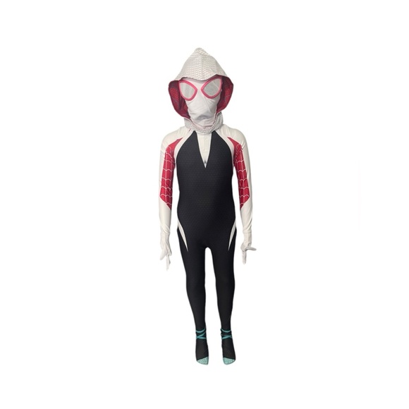 Kids Gwen Stacy Cosplay Costumes Across The Spider-Verse Halloween Suit 6/7years - Picture 10 of 12